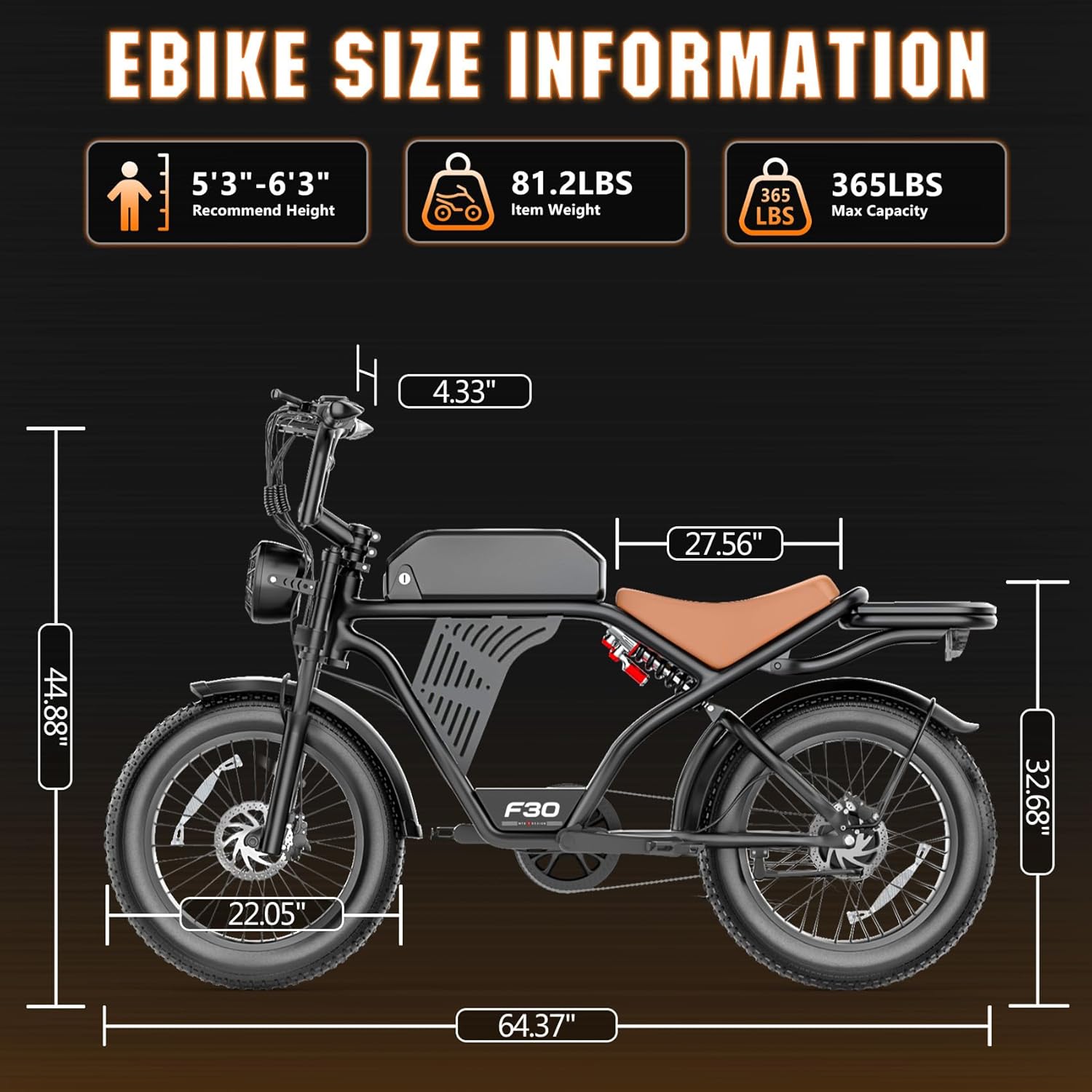Electric Bike for Adults, 2500W Peak Motor, 32MPH & 100 Miles, 48V 20Ah