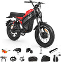 4000W Dual Motor Electric Dirt Bike for Adults | 40MPH High-Speed Electric Motorcycle, 200-Mile Ultra-Long Range, Full Suspension 20" All-Terrain Fat Tire Mountain E-Bike