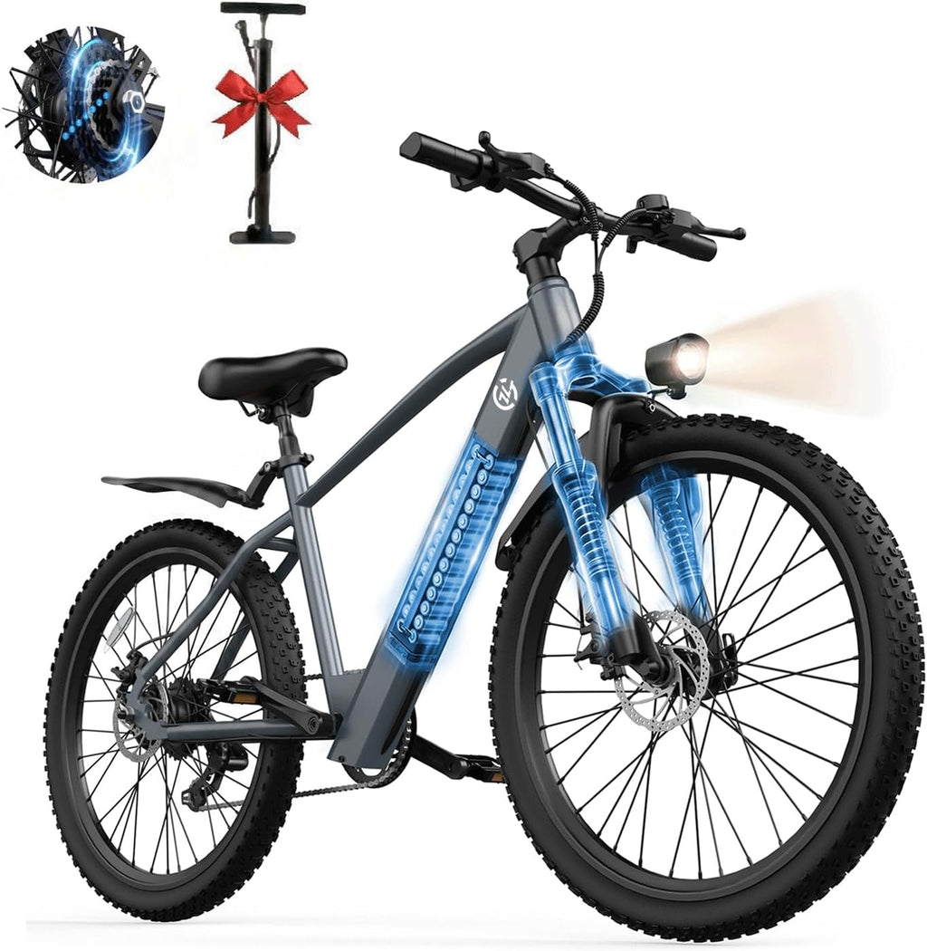 1000W Peak Power 24" Adult Mountain Electric Bike | 2026 Upgraded E-Bike
