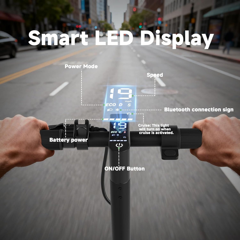 Smart Foldable Electric Scooter for Adults | 500W Peak Motor & Dual Braking