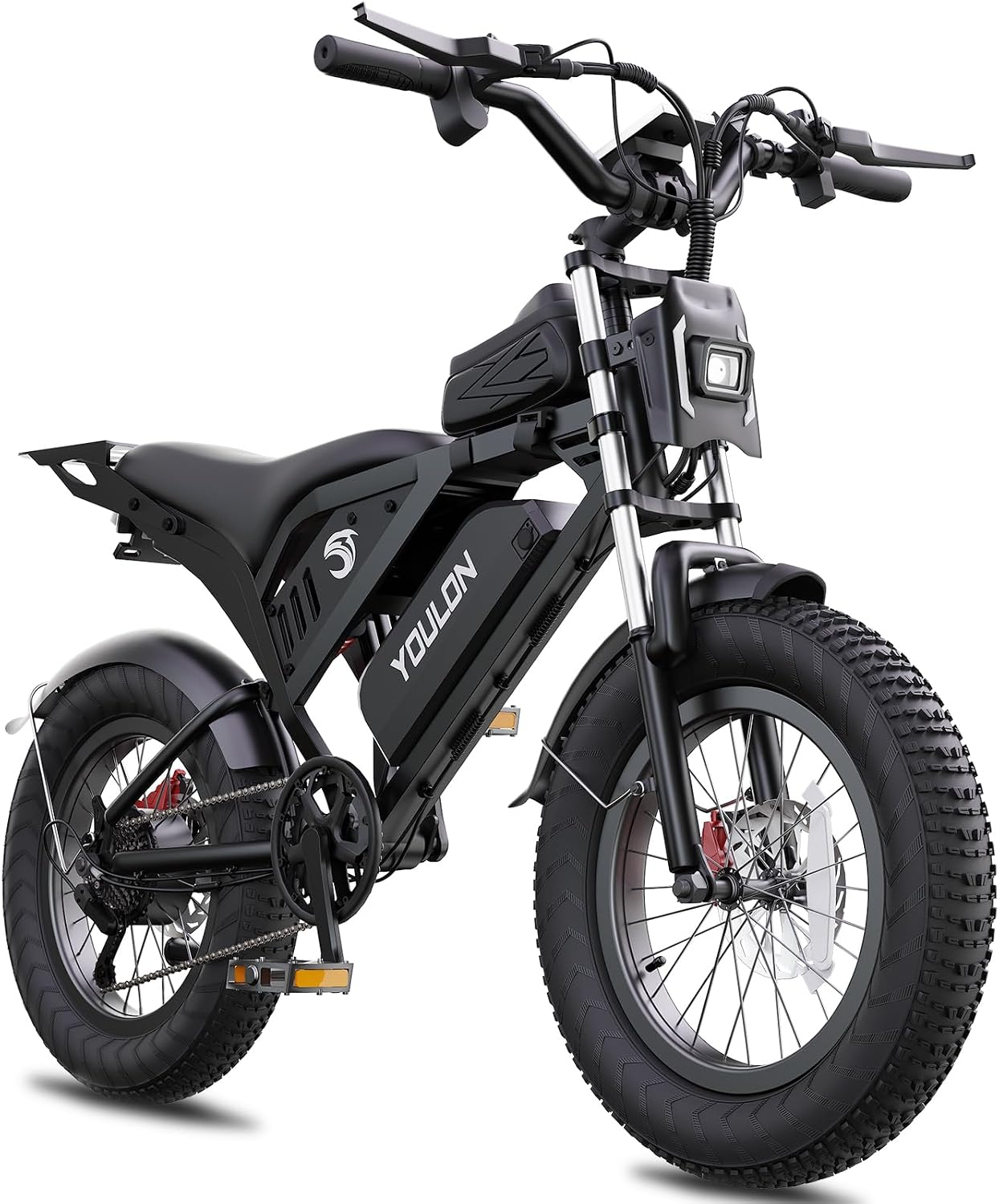 Electric Bike with Dual Hydraulic Brakes, 20" Fat Tire All-Terrain for Commuting E-Bicycle