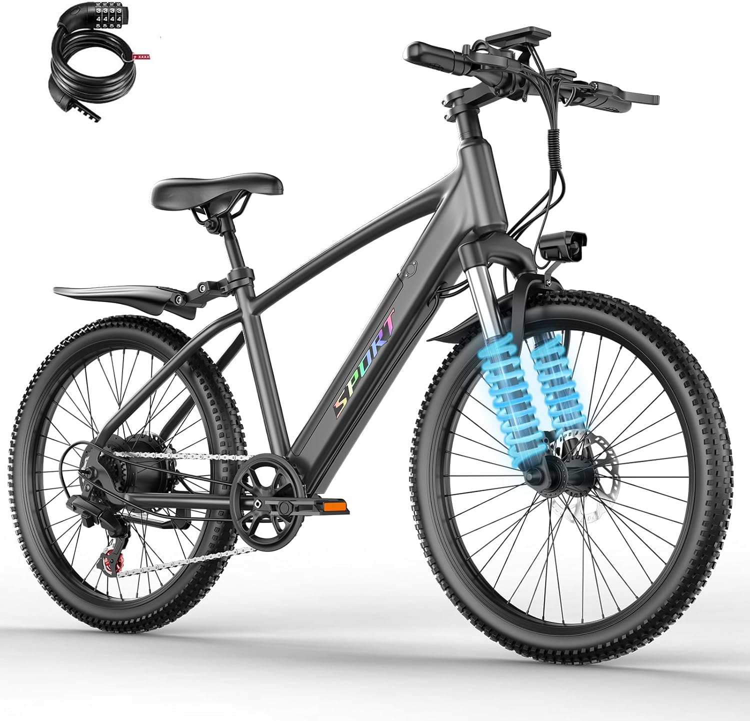 Step-Thru 26" Electric City Cruiser Bike – 1500W Peak Motor, 25MPH Max Speed, 48V 12Ah Removable Battery, 7-Speed Commuter E-Bike