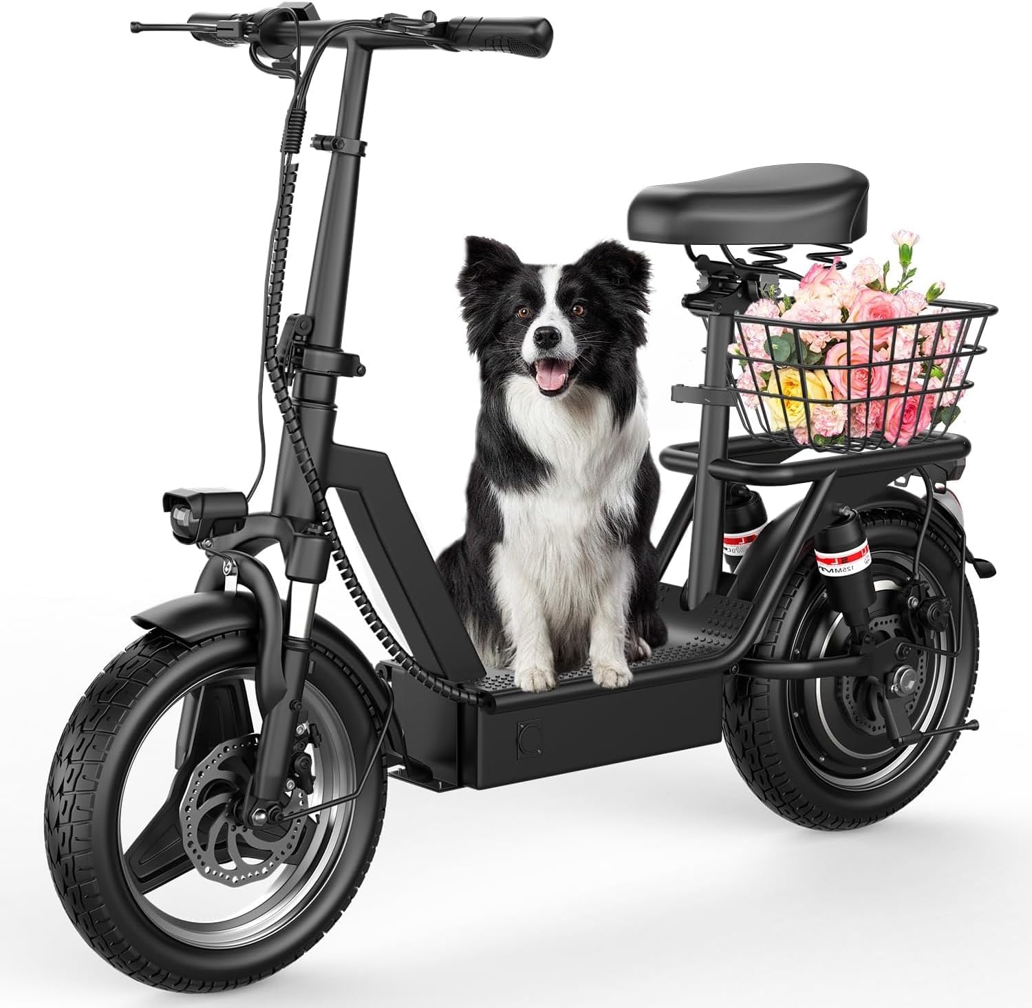 Electric Scooter for Adults, Electric Scooter with Seat with 1000/1400W Peak Motor, 25Mph, 30/45 Miles Range, 14" Foldable Escooter with Multiple Suspension for Commuter, Travel, Shopping