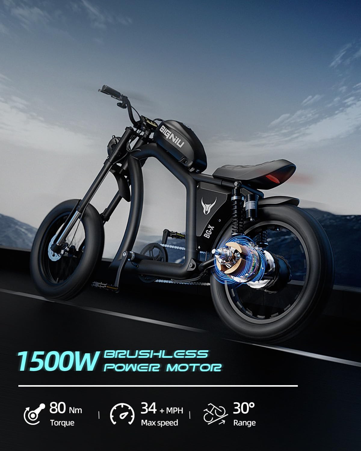 1500W High-Performance Electric Bike – 20" x 5" All-Terrain Fat Tire E-Bike with Dual Suspension