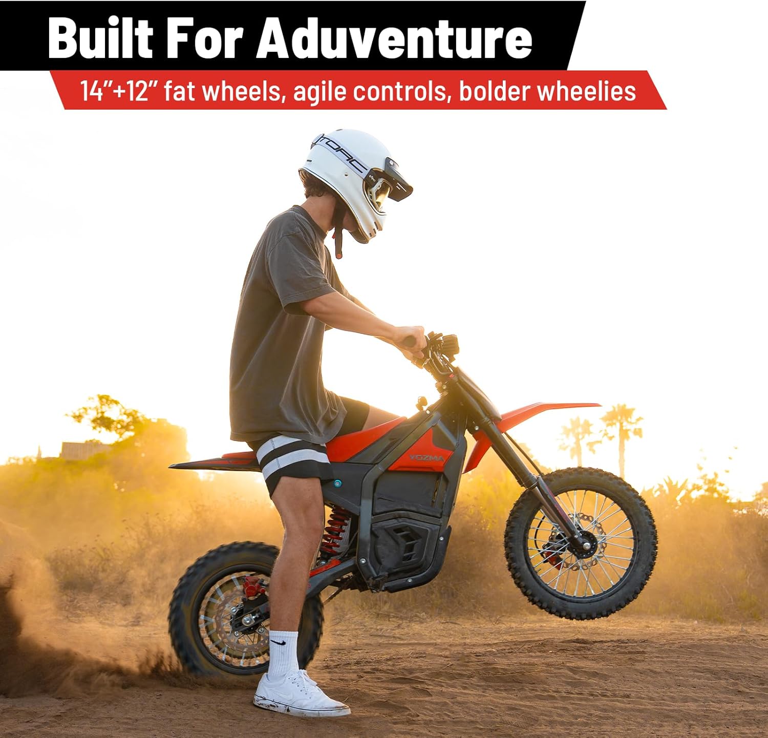 Off-Road Electric Mini Dirt Bike for Teens & Adults – 2600W Peak High-Torque Motor, 1123.2Wh Removable Battery, Dual Hydraulic Brakes, Full Suspension E-Motorcycle