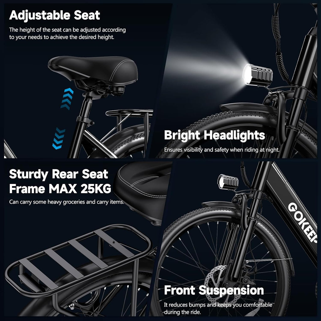 26" All-Terrain Electric Bike – 1300W Peak High-Comfort Commuter & Mountain E-Bike