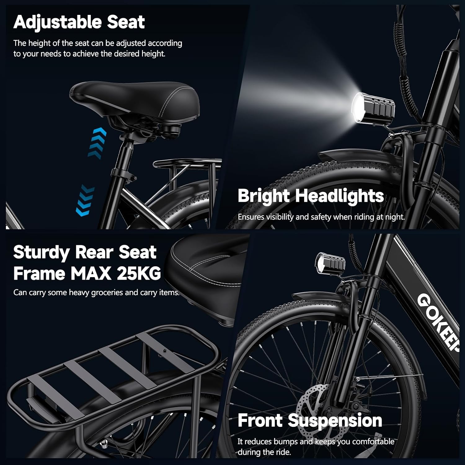 26" All-Terrain Electric Bike – 1300W Peak High-Comfort Commuter & Mountain E-Bike