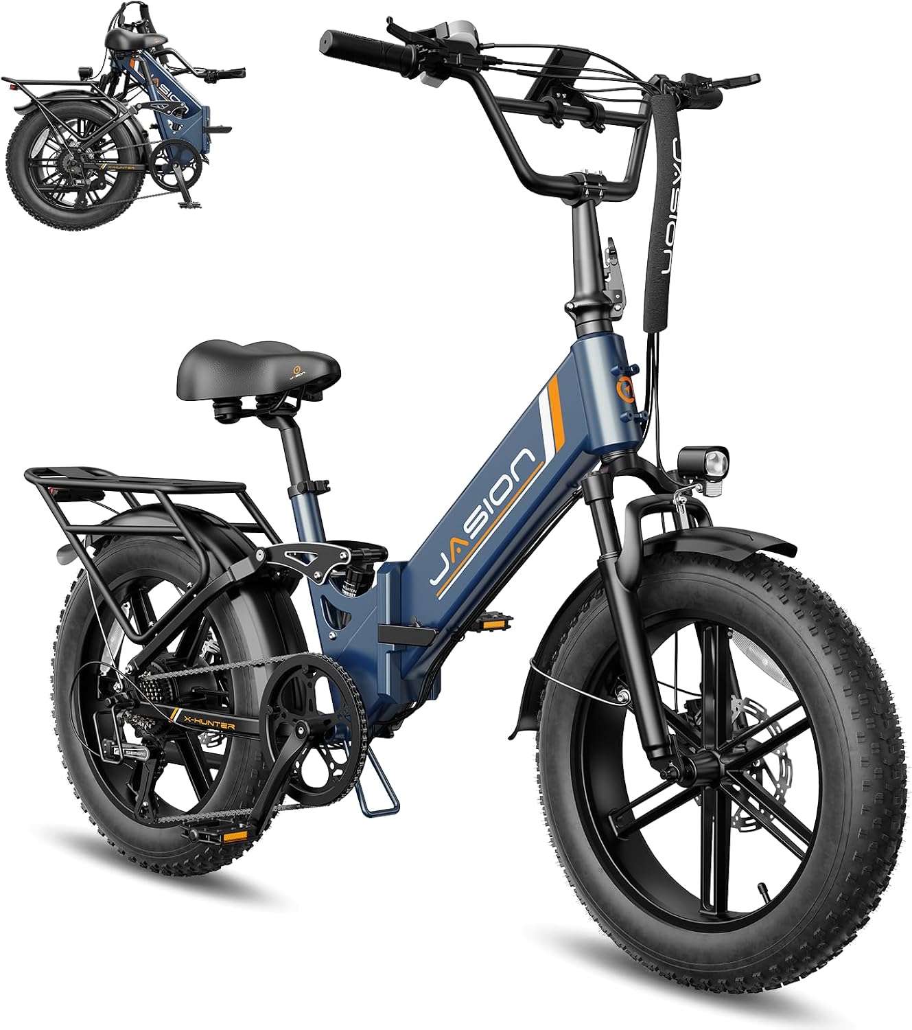 1400W Peak Foldable Electric Bike – 20" Step-Thru Fat Tire E-Bike with Full Suspension & Hydraulic Disc Brakes