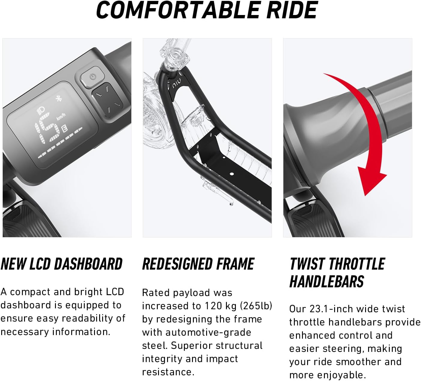 100P/100F/300P/300X Electric Scooter Adult - E Scooter with Suspension, 600-1000W Peak Power