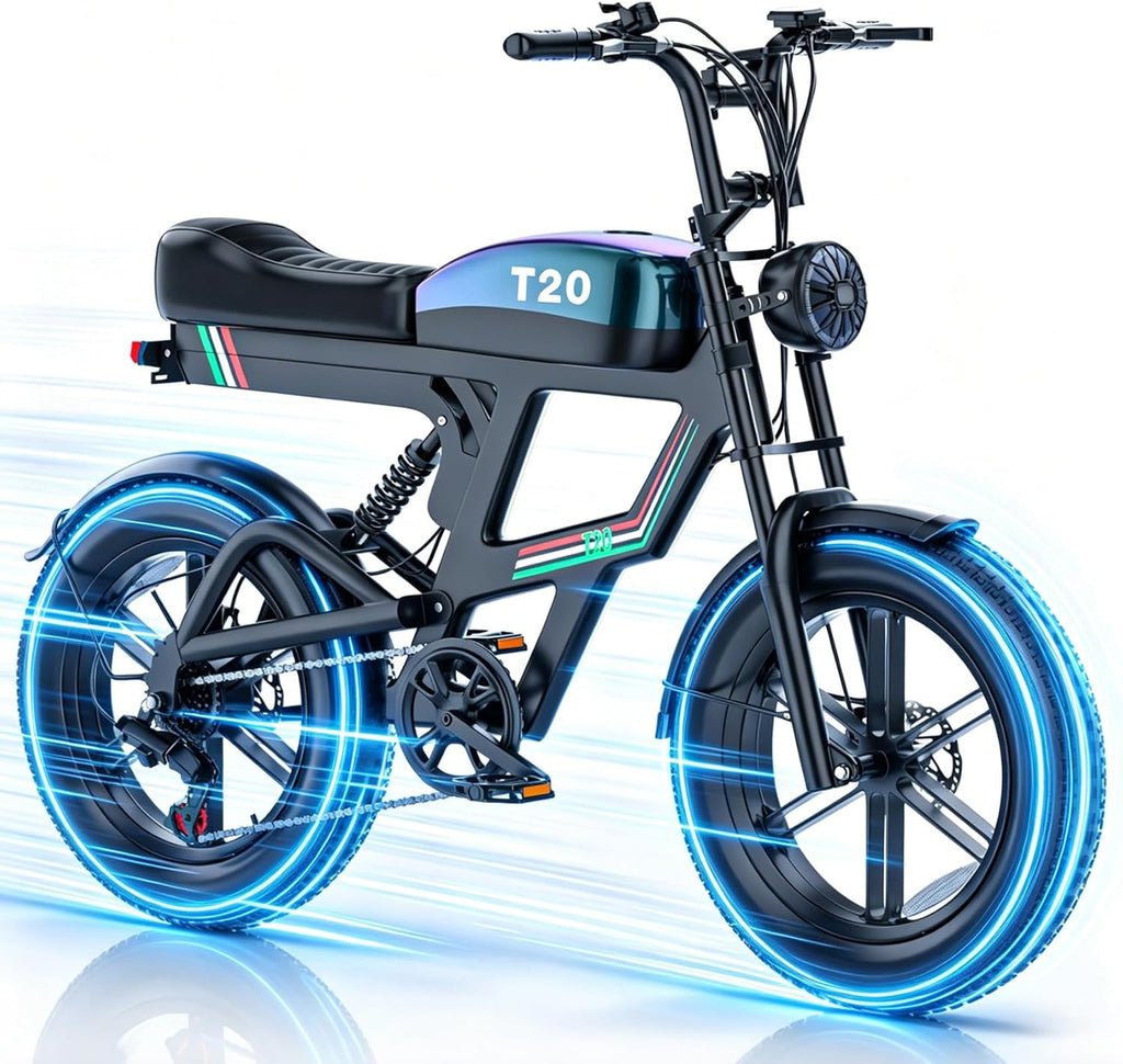 20" Fat Tire Electric Dirt Bike for Adults - 2500W Peak Motor, Up to 33MPH & 100-Mile Range E-Bike with 1440Wh Removable Battery, Full Suspension & Smart NFC Unlock