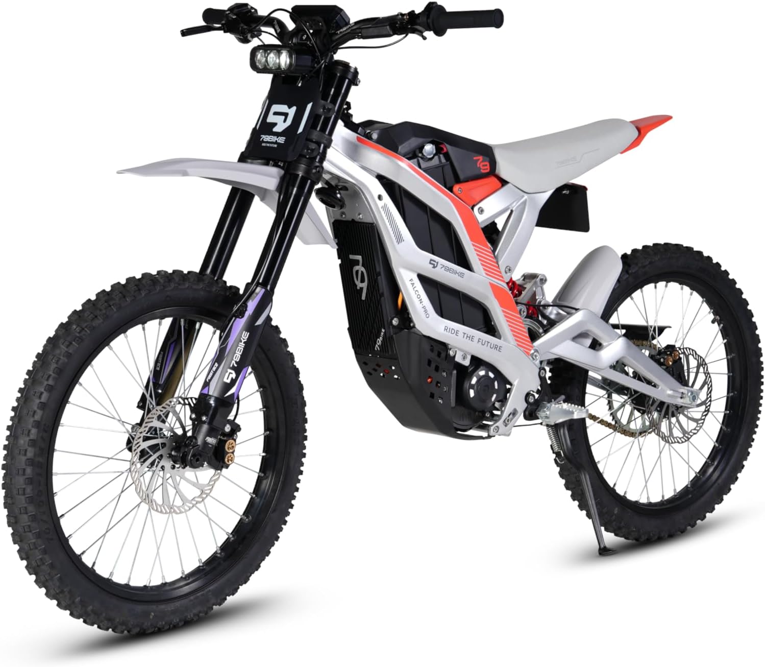 Electric Dirt Bike for Adult, Falcon Pro Platinum, 72V/35AH/10000W(Peak) Motor Ebike, 53MPH Max Speed
