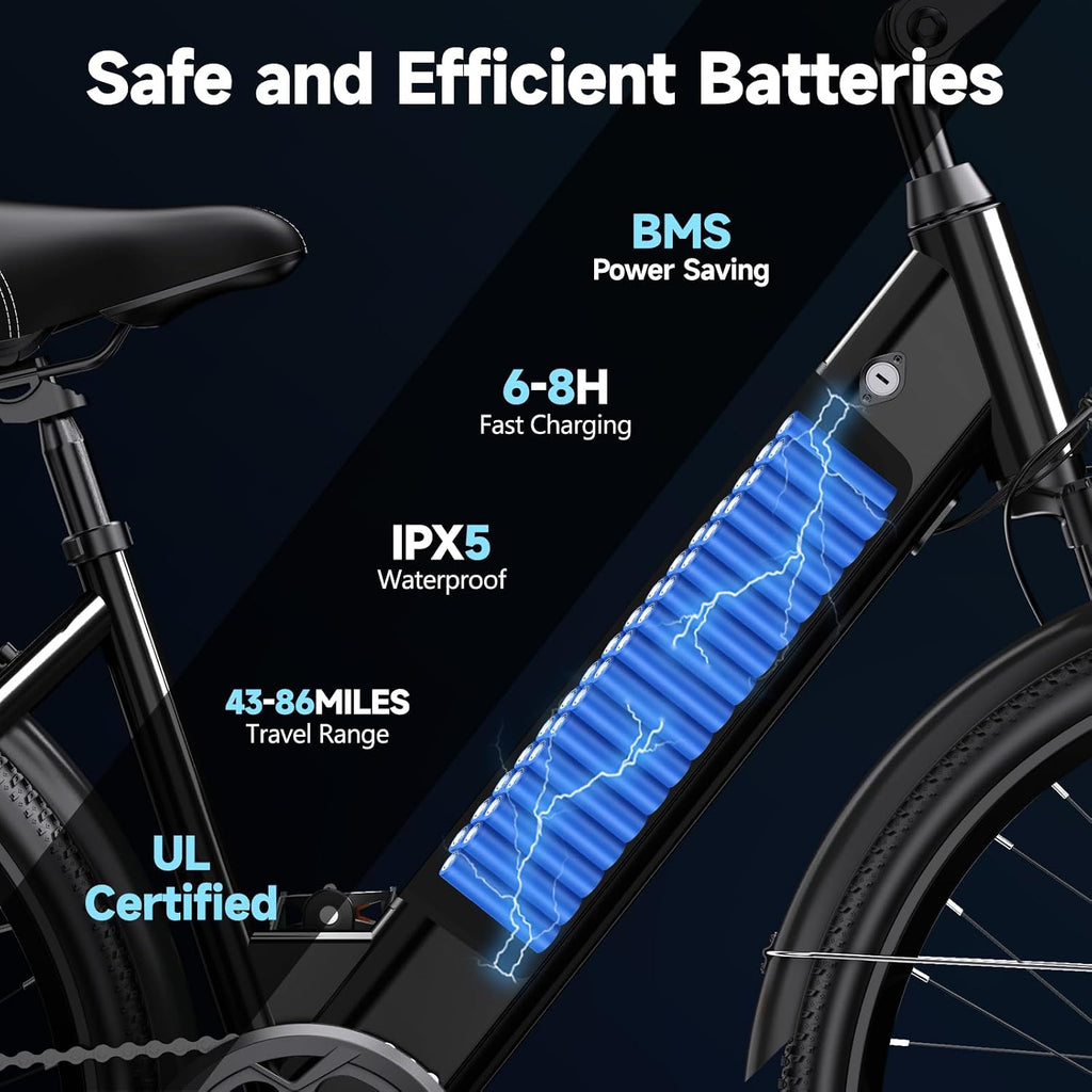26" All-Terrain Electric Bike – 1300W Peak High-Comfort Commuter & Mountain E-Bike