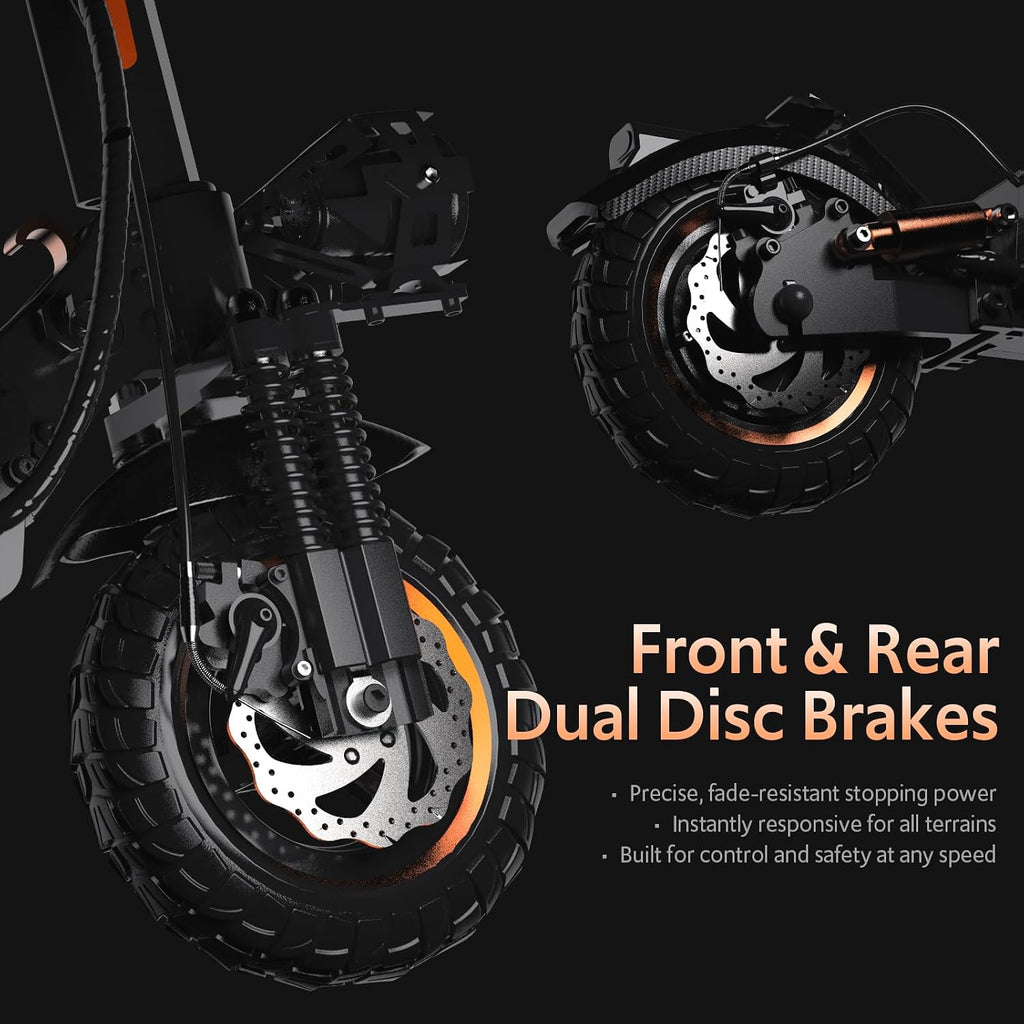 Electric Scooter, 1200W 25Miles Range 31 MPH,11" All Terrain Tire, Double