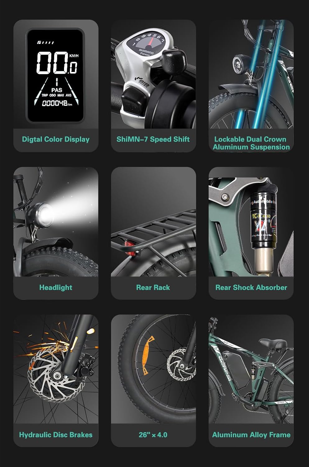 High-Performance Dual-Motor Full Suspension All-Terrain Electric Bike