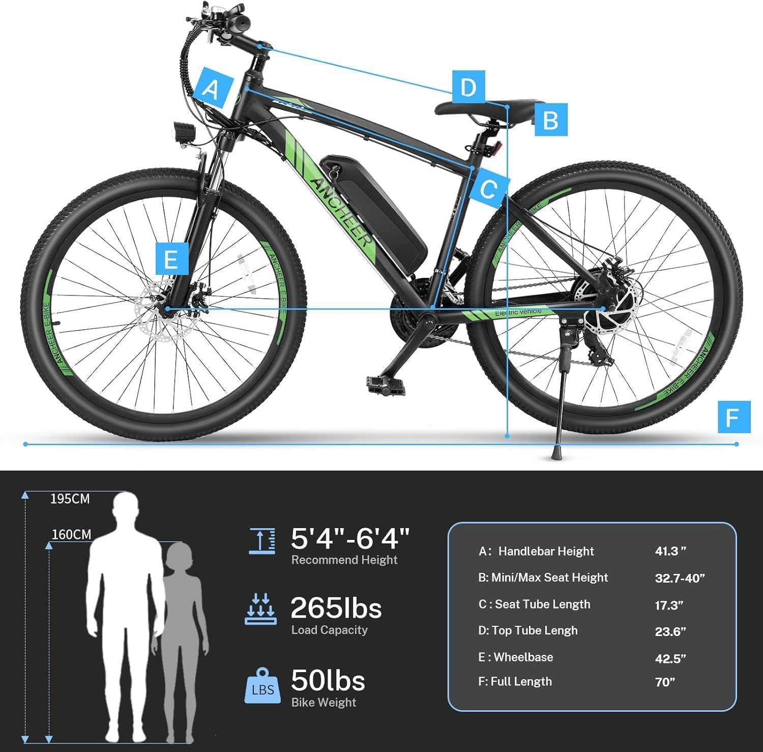 27.5" Electric Mountain Bike for Adults – Peak 750W Motor, 60-Mile Range, Fast-Charging E-Bike with LCD Display