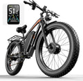 All-Terrain 26" Fat Tire Electric Bike – 6000W Peak Dual Motor, 51MPH Max Speed, 52V 36Ah Removable Battery, 130 Miles Max Range Hyper E-Bike