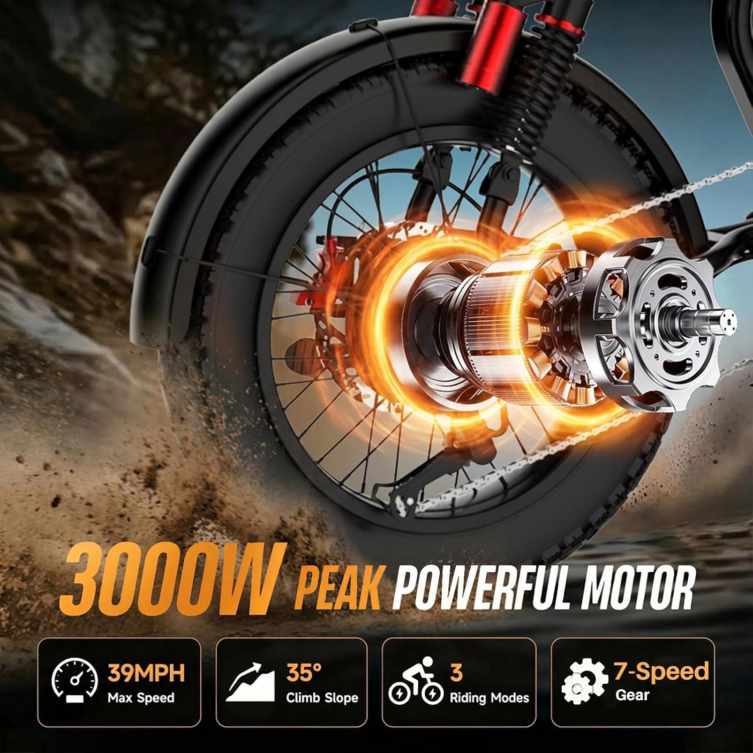 High-Power All-Terrain Fat Tire Electric Bike | Custom Motor & Battery Options for Adults