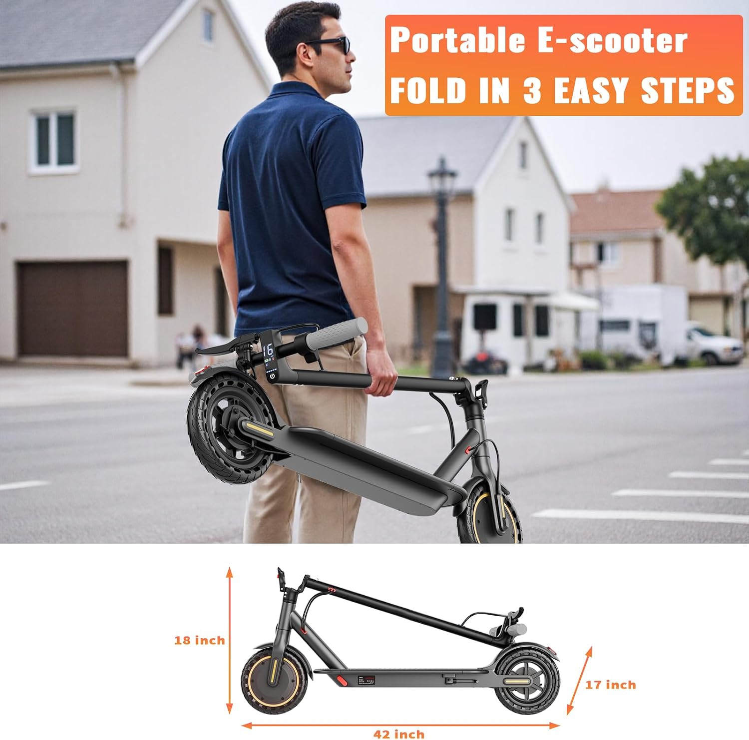 8.5" Folding Electric Scooter for Adults | 19-22 MPH, High-Efficiency Brushless Motor, Up to 22 Miles Range with Smart App Control