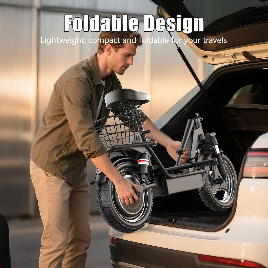 Electric Scooter for Adults, 1000W Peak Motor, 35 Miles of Range Scooter with Seat, 25 MPH Top Speed, 48V 13Ah