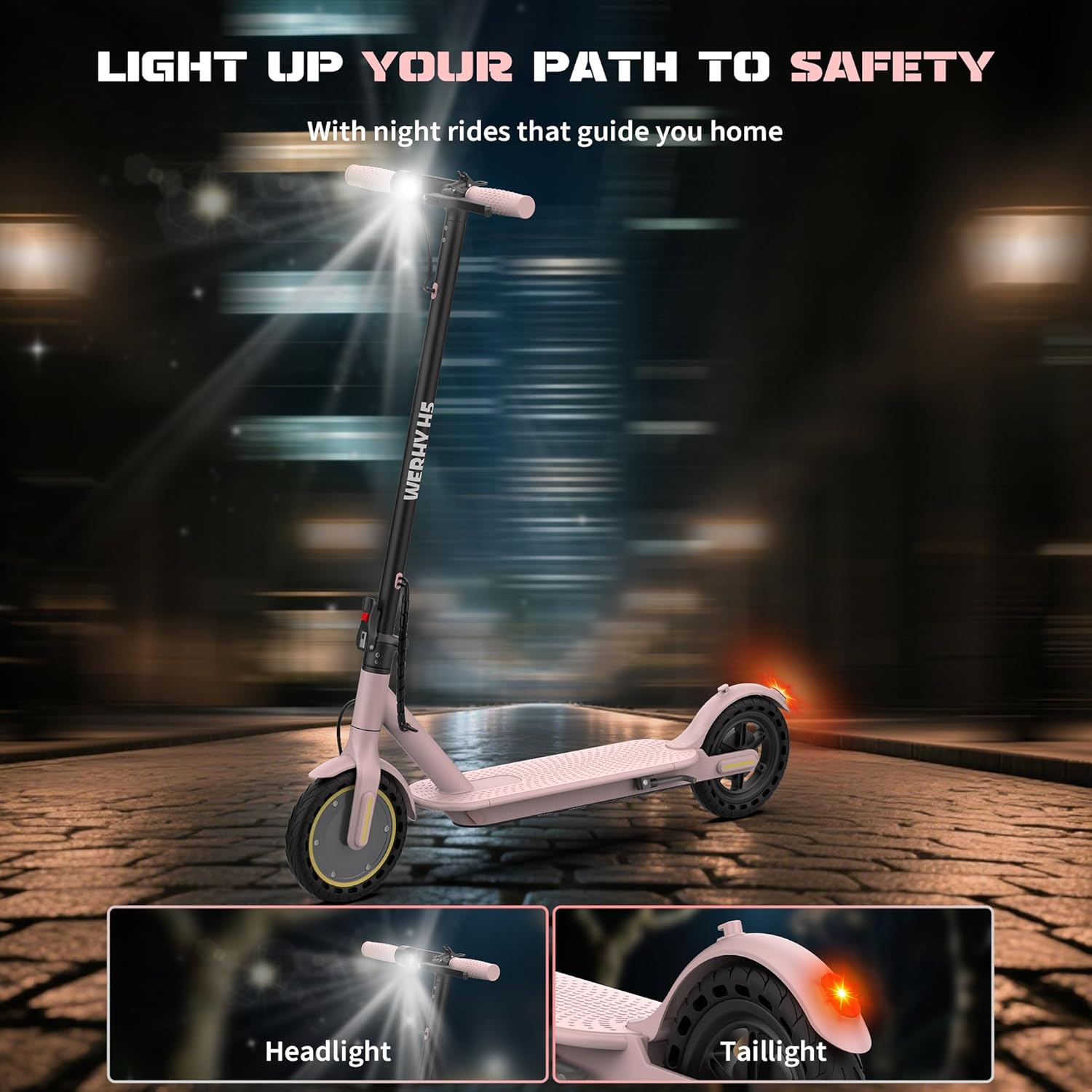 Electric Scooter, 500W/350W/800W/1000W Motor & 10"/8.5" Solid Tires, Up to 22/19 MPH & 28/25/15