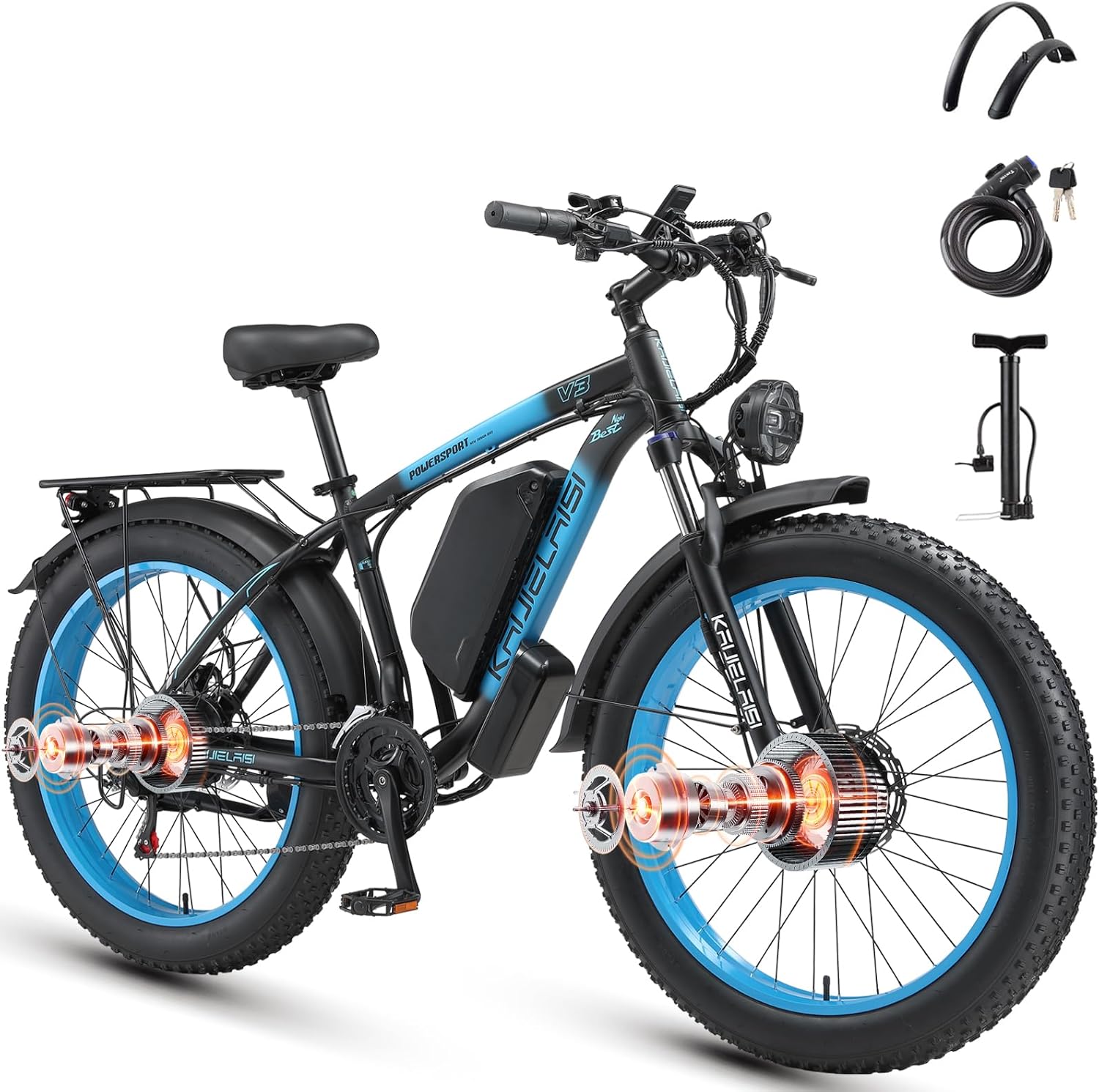 AWD Dual-Motor All-Terrain Electric Bike | Peak 4000W 26” Fat Tire Adult E-Bike
