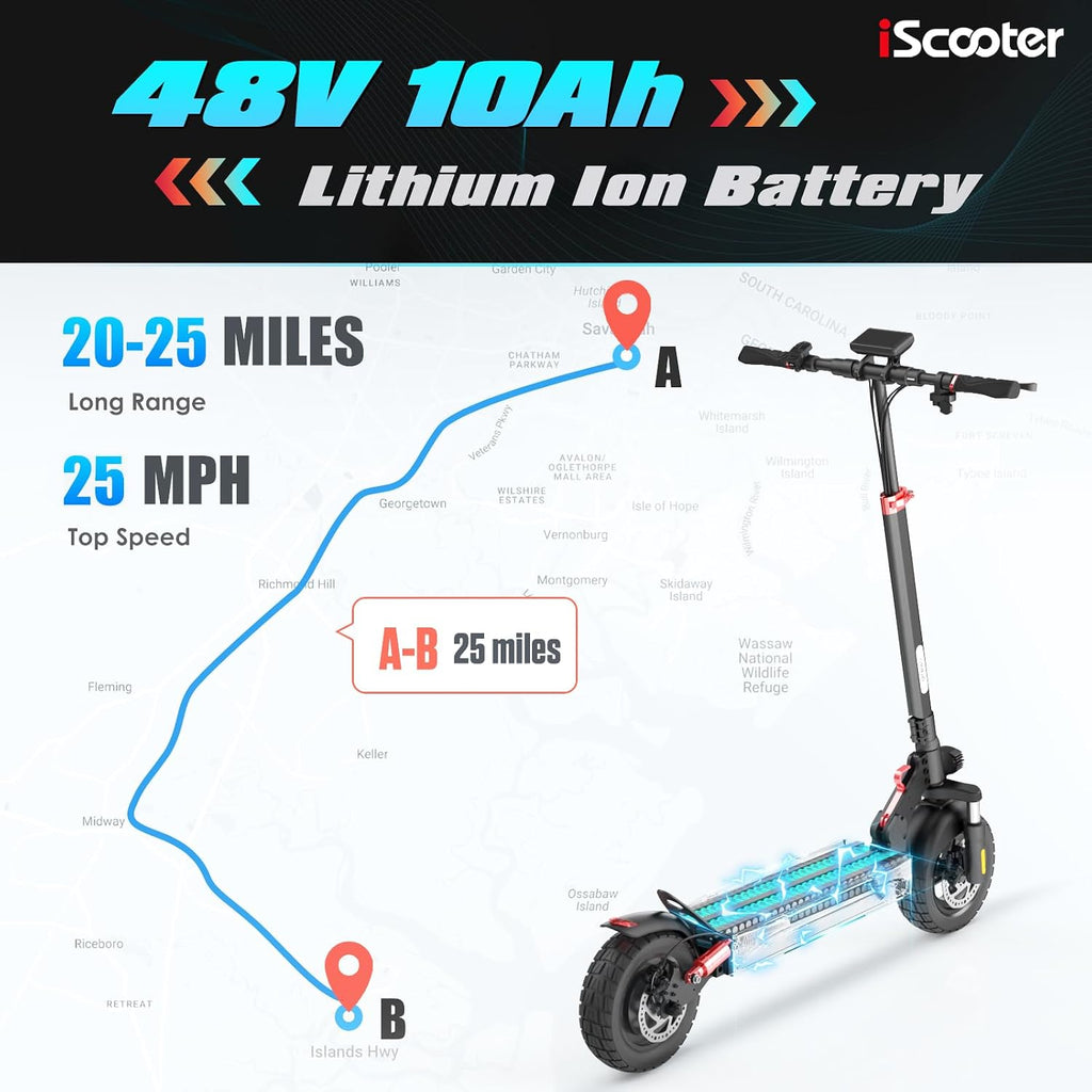 Electric Scooter, Off Road Tires, 800W Motor E-Scooter Up to 25/28 Miles Range,Top Speed 25/28 MPH, Adjustable Handlebar Height,Folding Commuting Electric Scooter for Adults