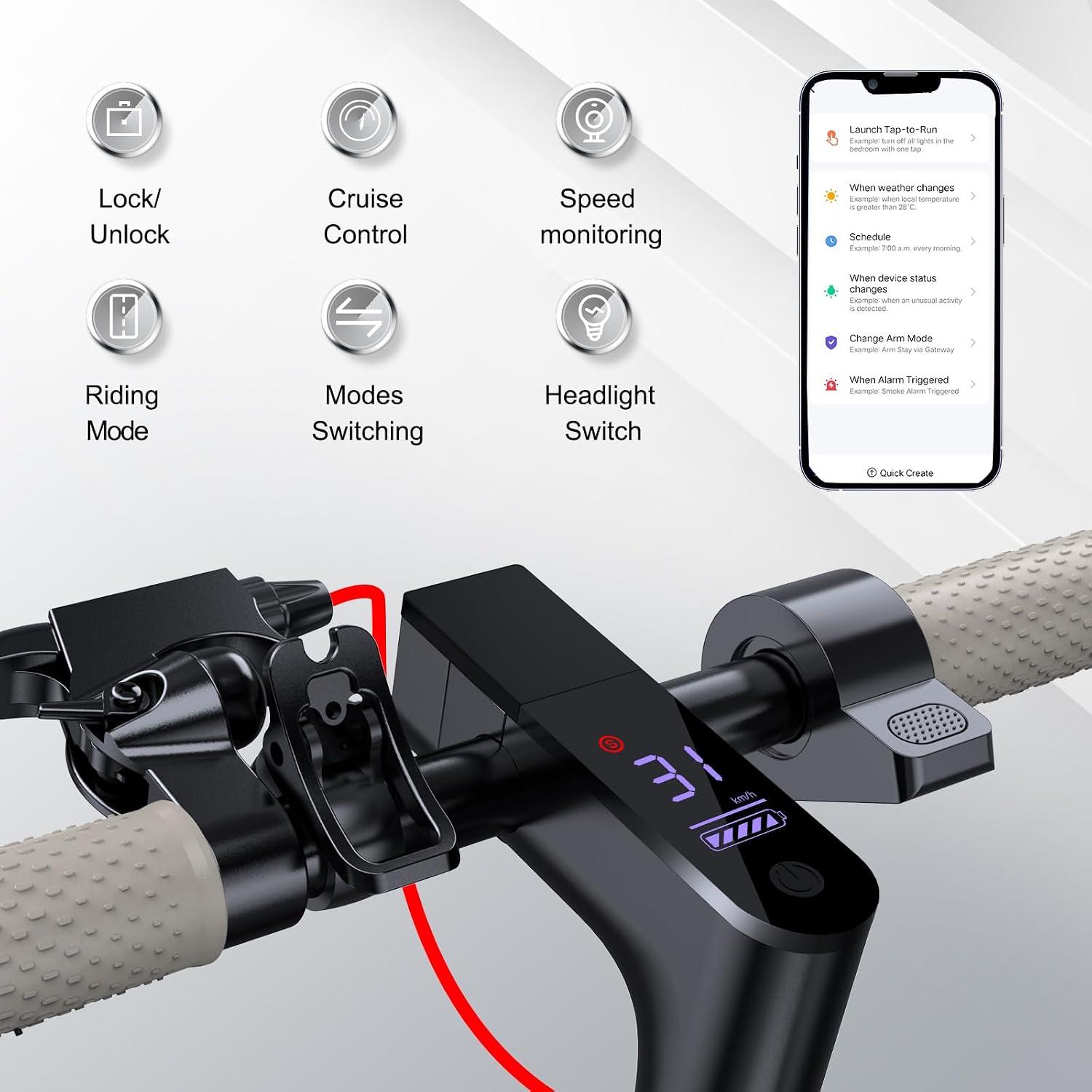 Electric Scooter - 8.5"/10''/14'' Solid Tires, 350W/500W Motor, Up to 19/22MPH& 16/21/23/24Miles Long-Range Portable Commuting Scooter for Adults with Double Braking System, App