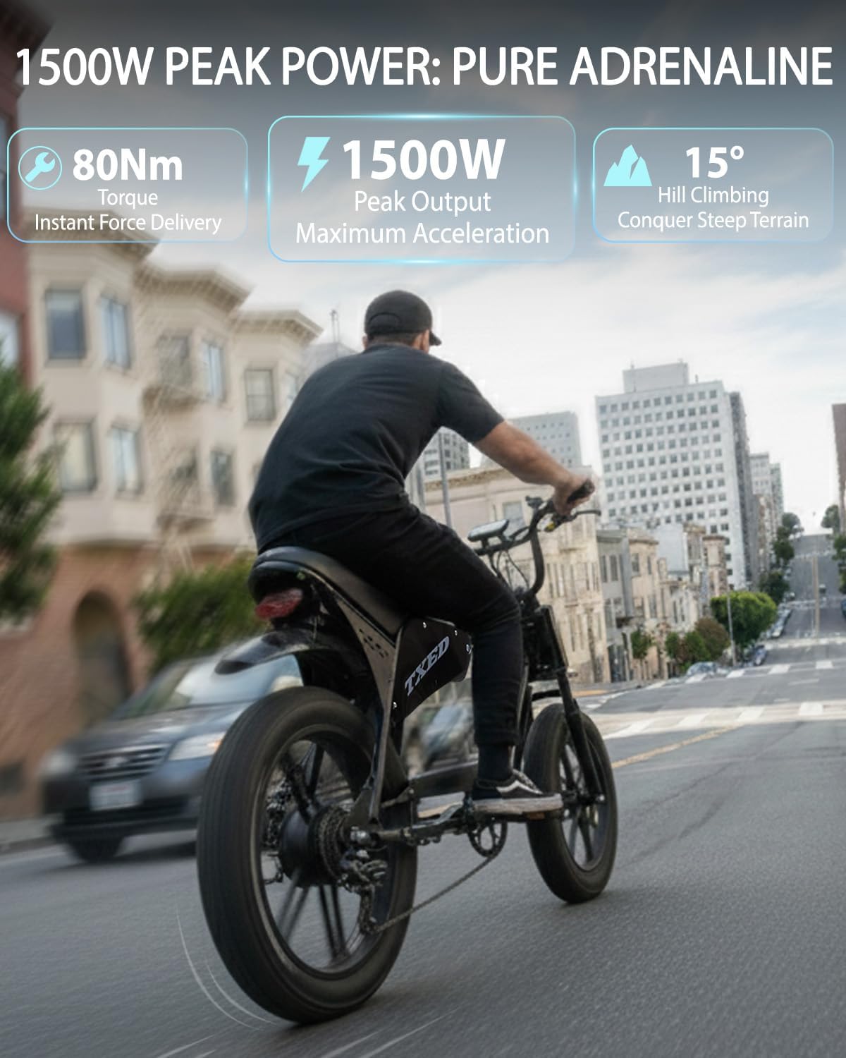 20" x 4.0" All-Terrain Fat Tire Electric Bike | 1500W Peak 28MPH Adult E-Bike