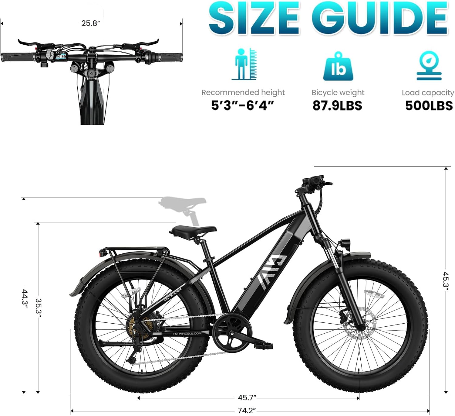 26" All-Terrain Fat Tire Electric Bike – Peak 1500W Motor & Smart App Connectivity