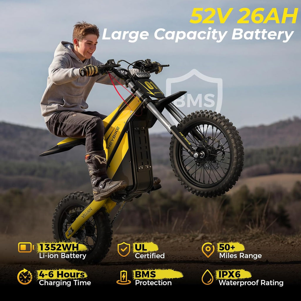 Electric Dirt Bike with 4160W Motor 1352WH
