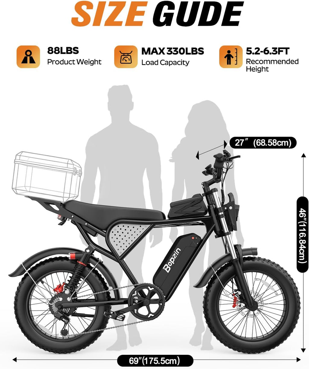 Electric Bike for Adult 1500W-2000W Peak Motor, 48V 20-25AH
