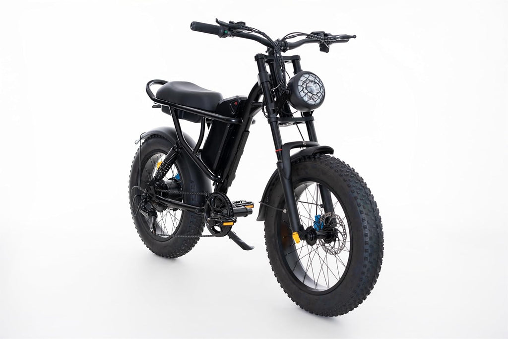 High-Speed Off-Road Fat Tire Electric Mountain Bike | Dual Headlights & 7-Speed