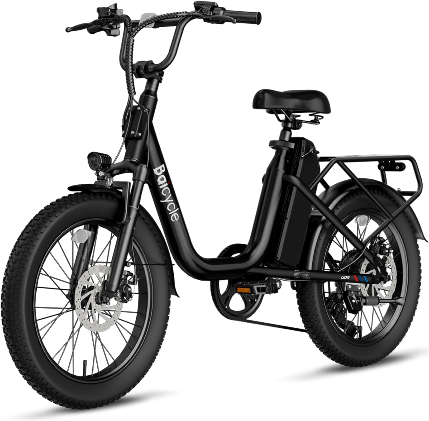 Step-Thru Fat Tire Adult Electric Bike – 1800W Peak, 28 MPH, Up to 90-Mile Range, 20" All-Terrain Wheels & 7-Speed Drivetrain