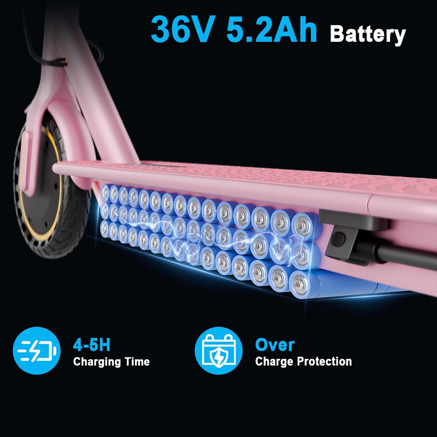 Electric Scooter for Adults, Foldable Commuter E Scooter for Teens, 350W Motor, 19 MPH, Up to 21 Miles Range, 8.5" Solid Tires, Cruise Control, Dual Brakes, LED Display