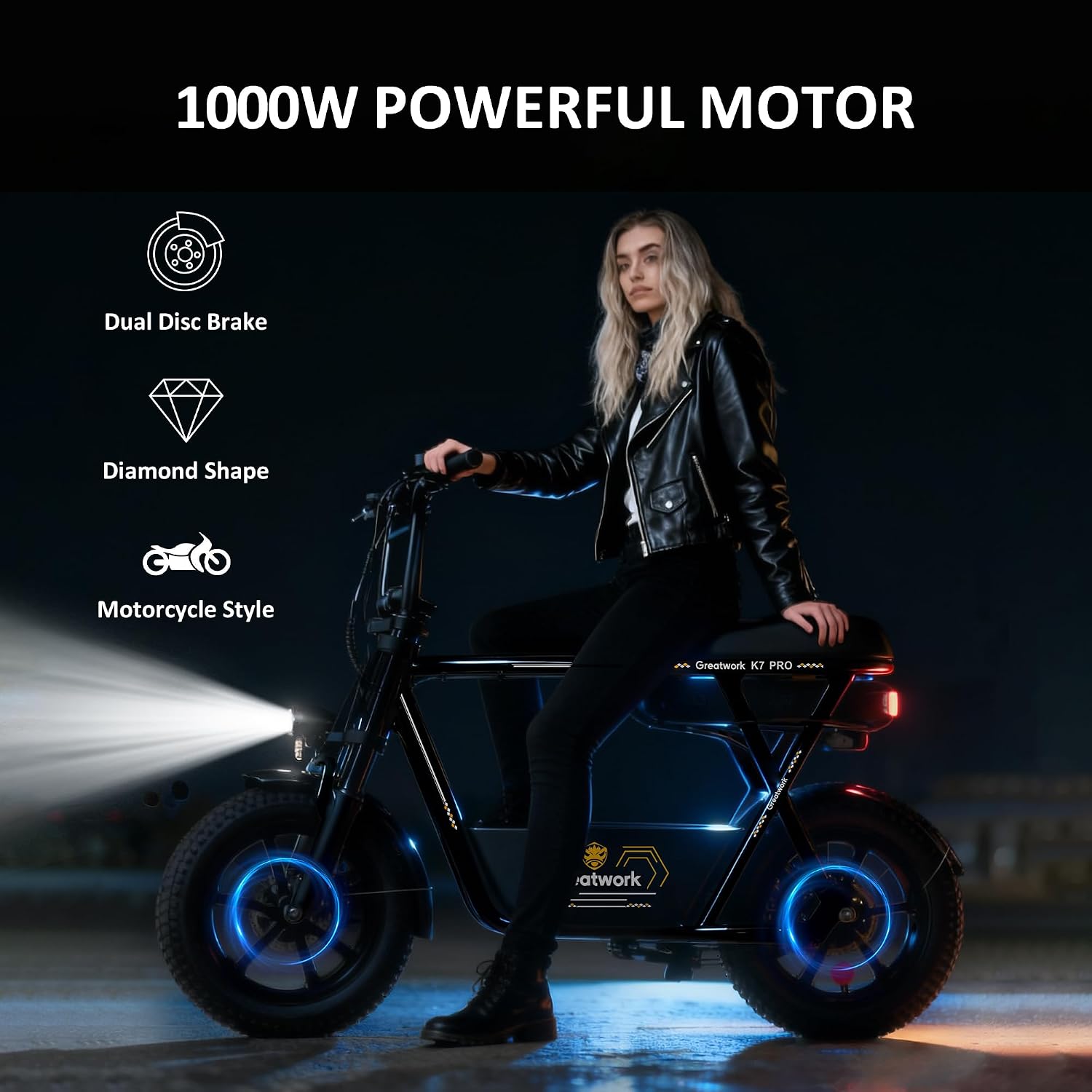 High-Power Seated Electric Scooter with Cargo Basket | 16" x 3.0" Fat Tires