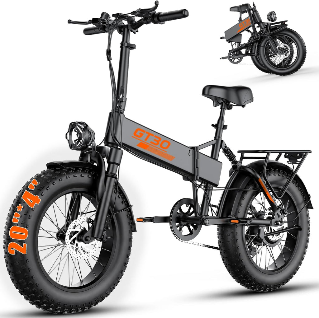 1500W Peak Folding Electric Bike | 20" Fat Tire, 28MPH, 65-Mile Range