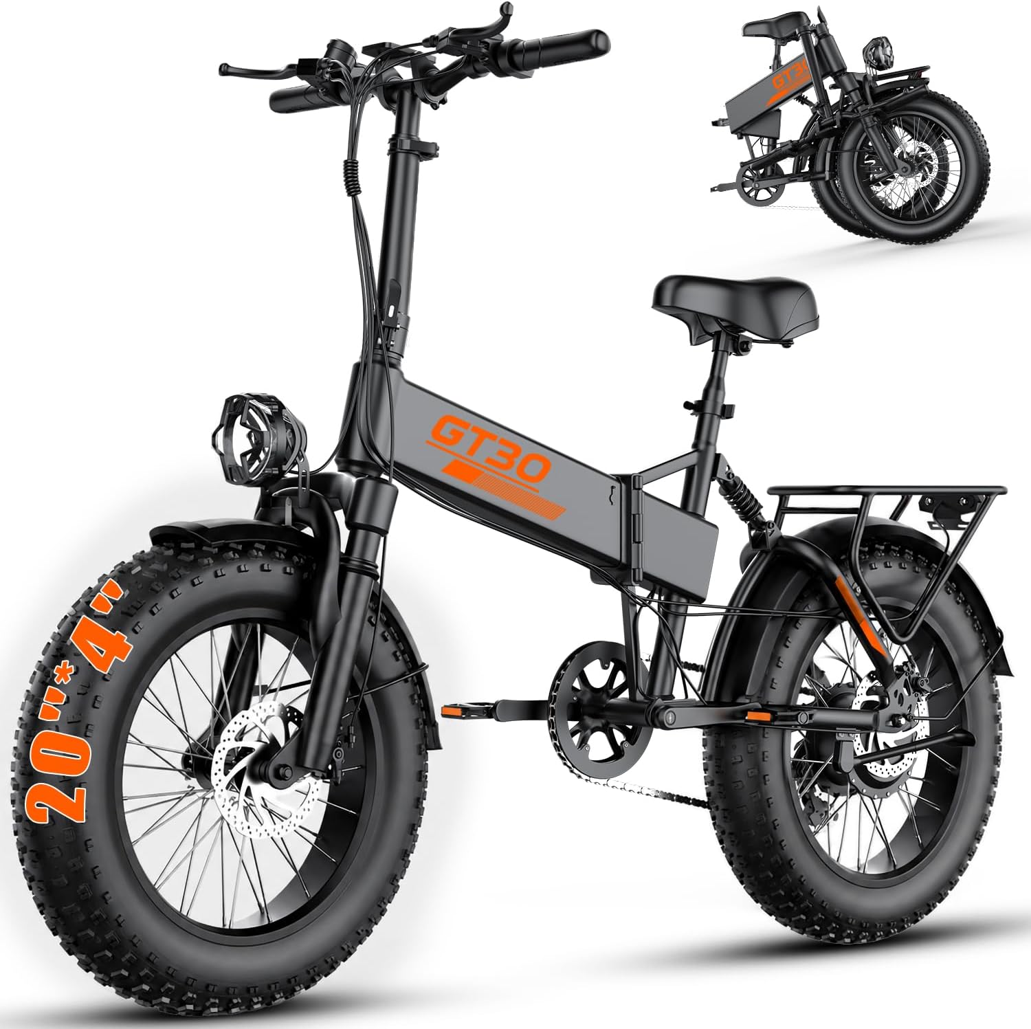 1500W Peak Folding Electric Bike | 20" Fat Tire, 28MPH, 65-Mile Range