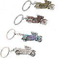 4 Pcs Metal Motorcycle Key Chain,Motorcycle Lovers 3D Motorcycle Keychain