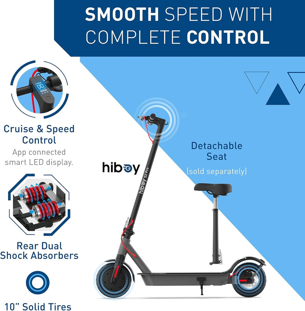 Electric Scooter, 500W Motor, 10" Solid Tires, 25 Miles Range, 19 Mph Folding Commuter Electric Scooter for Adults