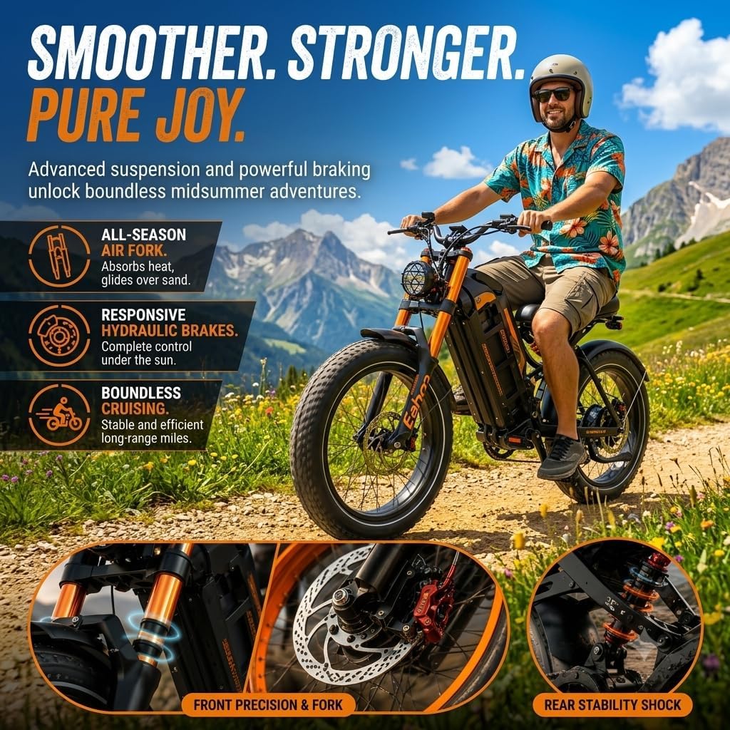 Ultra-Performance Dual Motor Fat Tire Electric Bike | 6000W Peak 52MPH Extended Range E-Bike