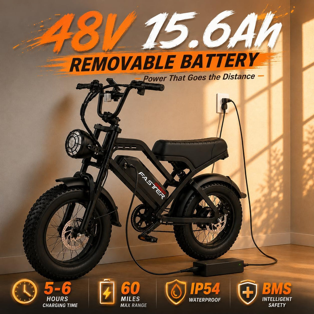 1000W Peak Power Electric Mountain Bike | 20+ MPH 16" Fat Tire E-Bike