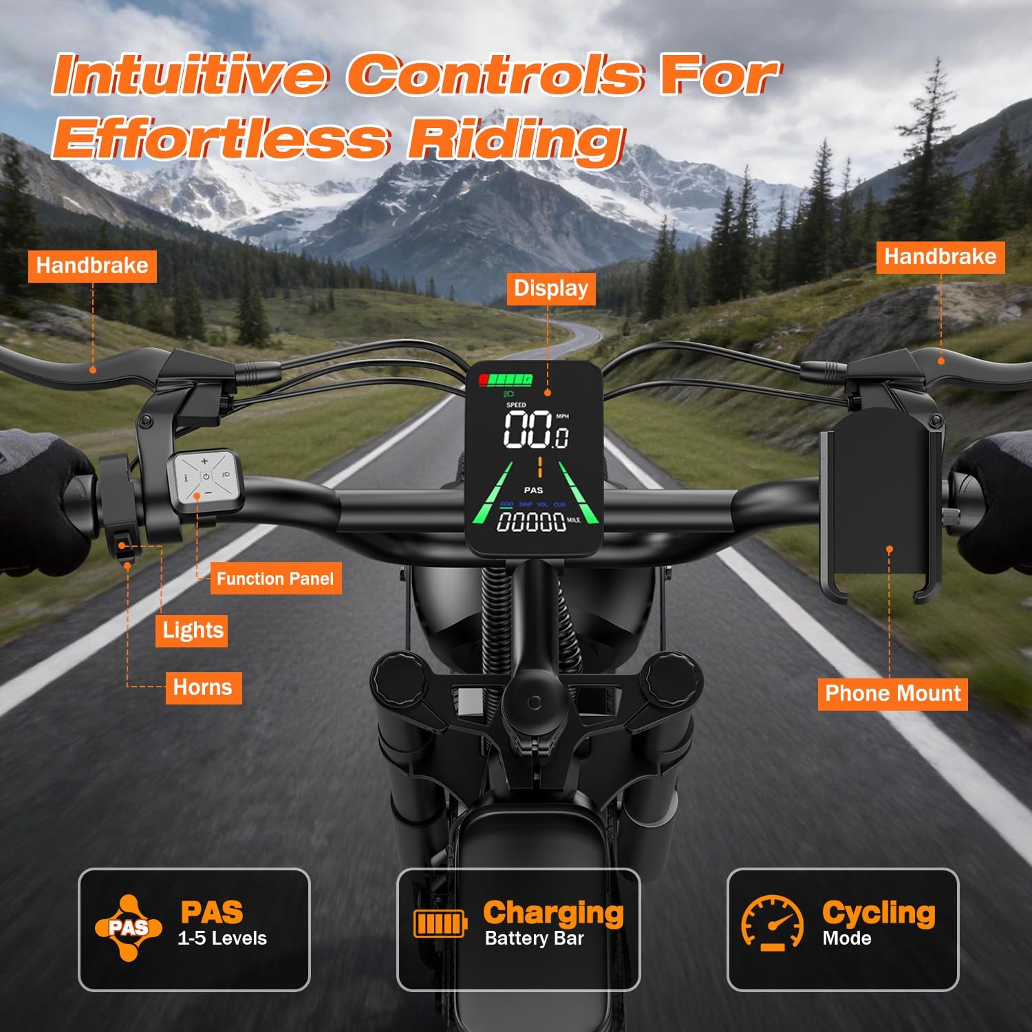 Electric Bike for Adults, 2500W Peak Electric Dirt Bike, 36MPH & 65Miles, 20" Fat Tire All-Terrain E-Bike with 48V 20AH