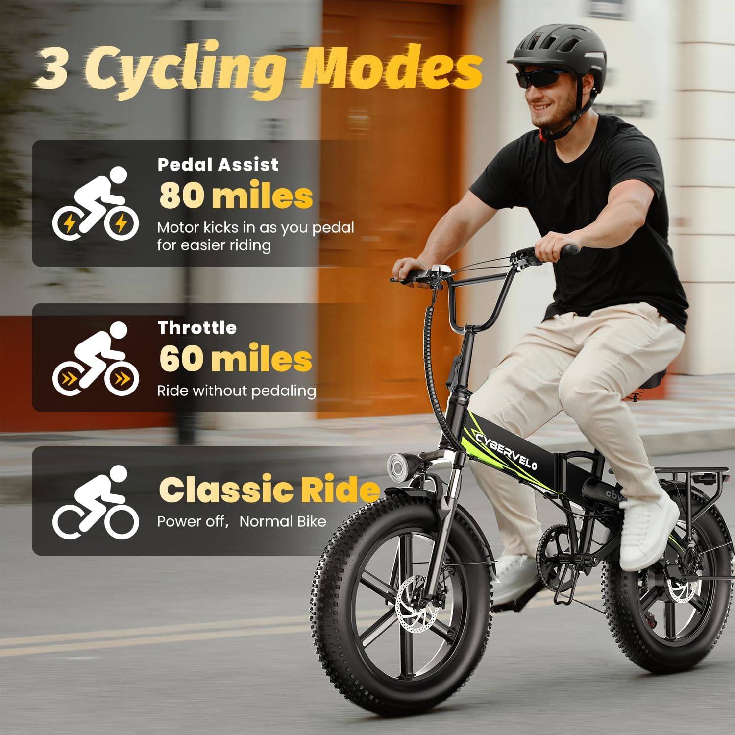 Folding Fat Tire Electric Bike | High-Capacity Removable Battery & Long-Range E-Bike