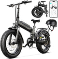 20" Folding Fat Tire Electric Bike for Adults – 1500W Peak Motor, 36V 10.4Ah Removable Battery All-Terrain E-Bike
