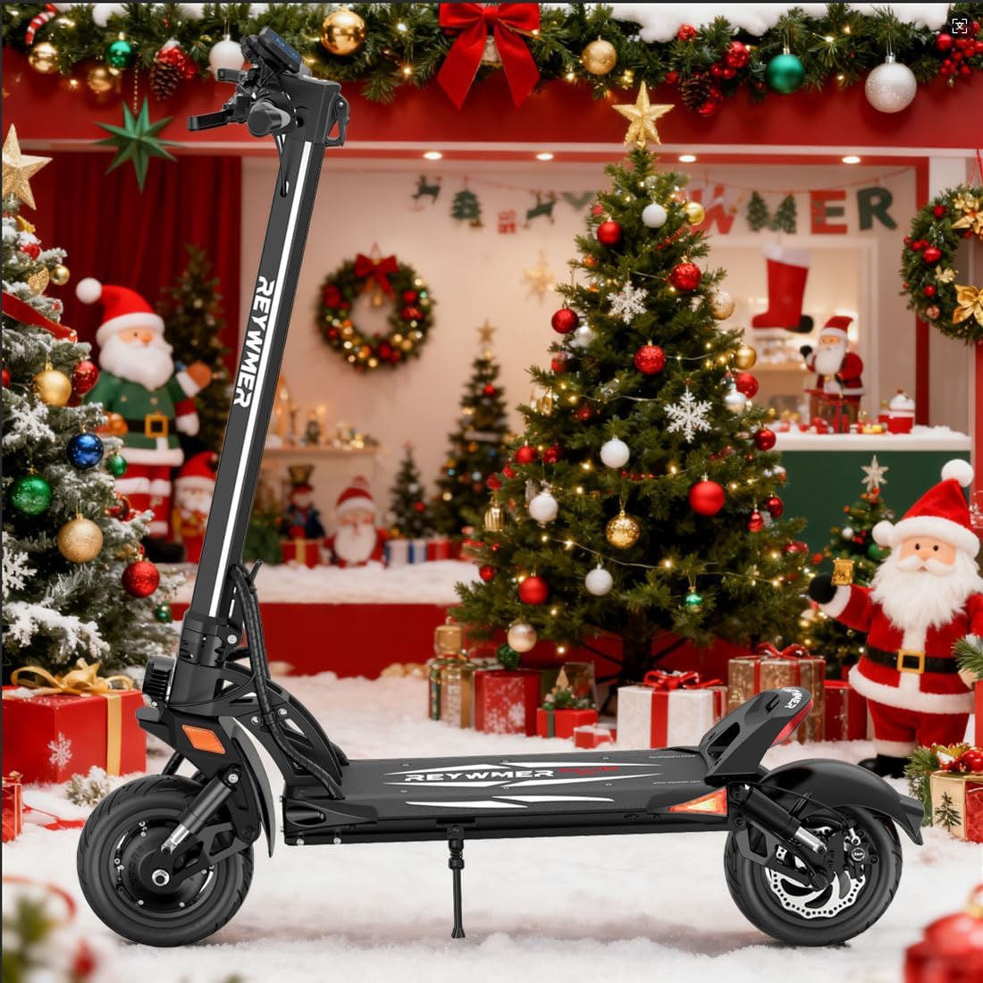 10" Off-Road Dual Motor Electric Scooter – 4000W Peak High-Performance Quick-Fold Scooter with 360° Safety Lighting