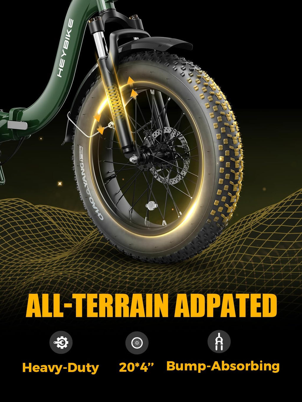 Folding Step-Thru All-Terrain Electric Bike | Peak 1400W 20" Fat Tire Adult E-Bike
