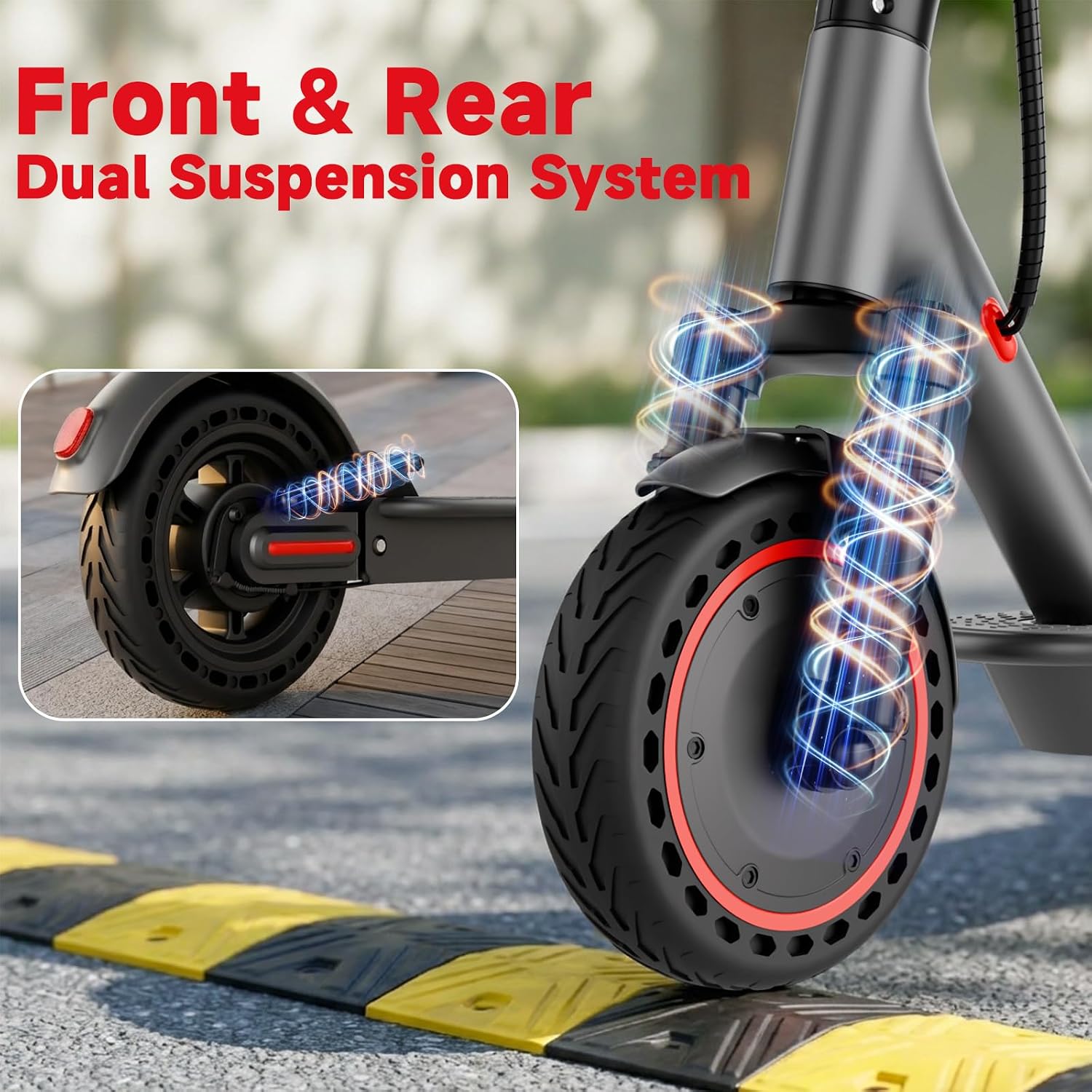 Electric Scooter for Adults with Dual Shock Absorbers,19/22MPH, 700/1000W Peak Motor