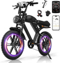 All-Terrain Retro Electric Bike for Adults – 20" Fat Tire Off-Road Mountain Moped (High-Power Hub Motor, Up to 120-Mile Extended Range, 7-Speed)