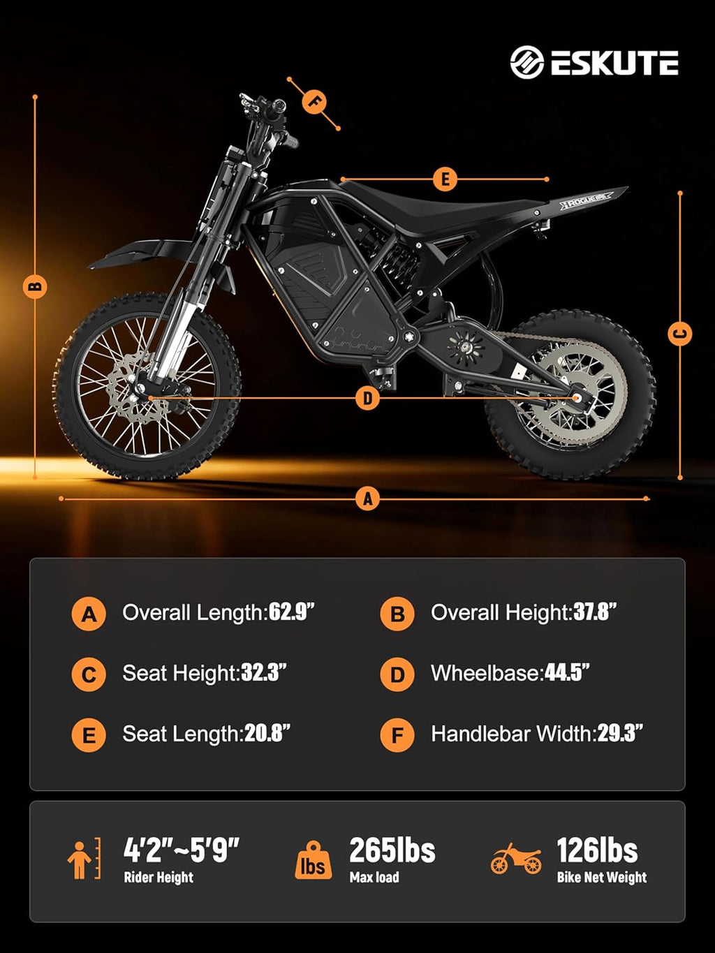 Electric Dirt Bike for Teens Adults, Mid-Drive Motor 3500W Peak, Electric Motorcycle 48V23Ah