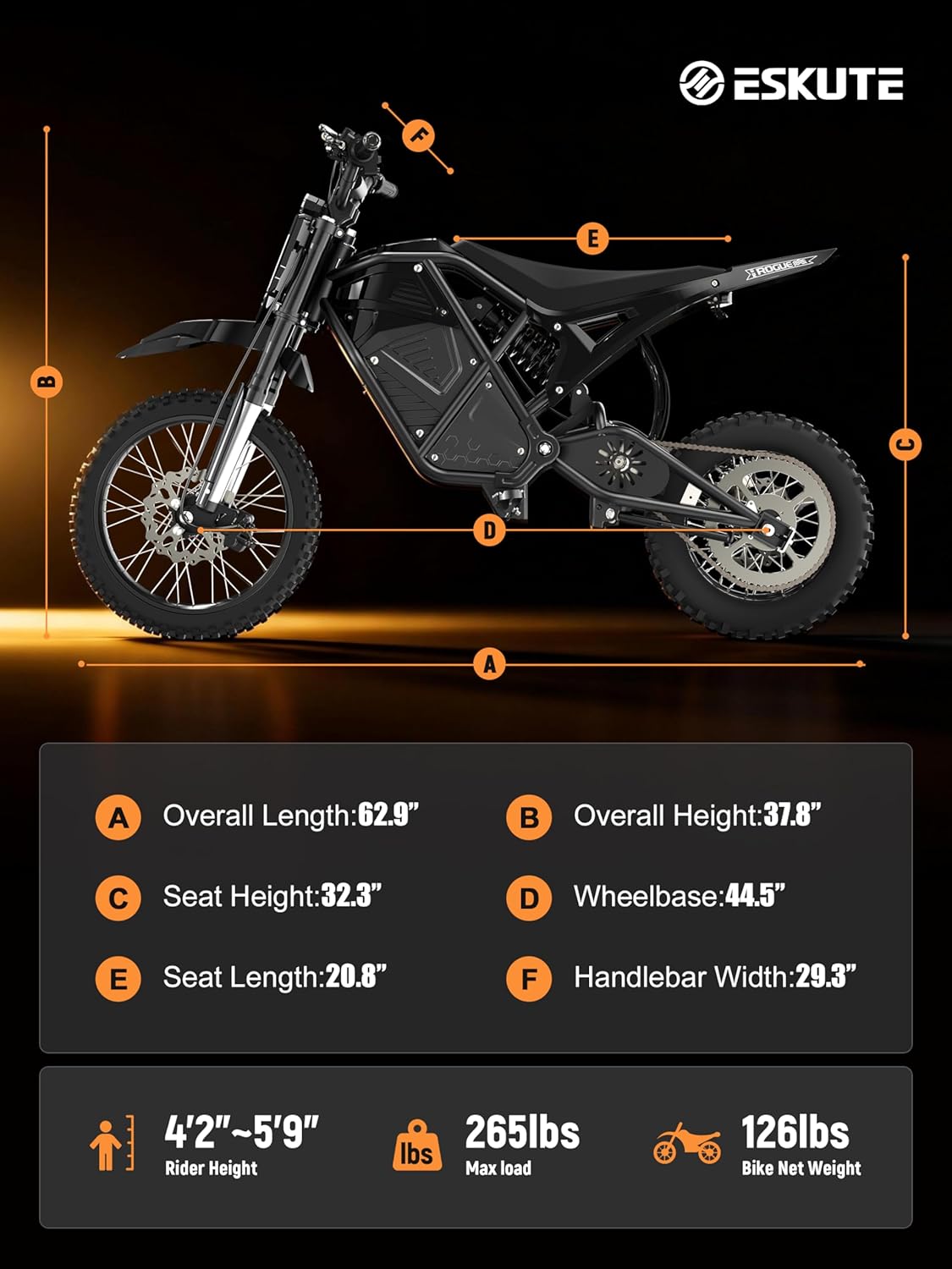 Electric Dirt Bike for Teens Adults, Mid-Drive Motor 3500W Peak, Electric Motorcycle 48V23Ah